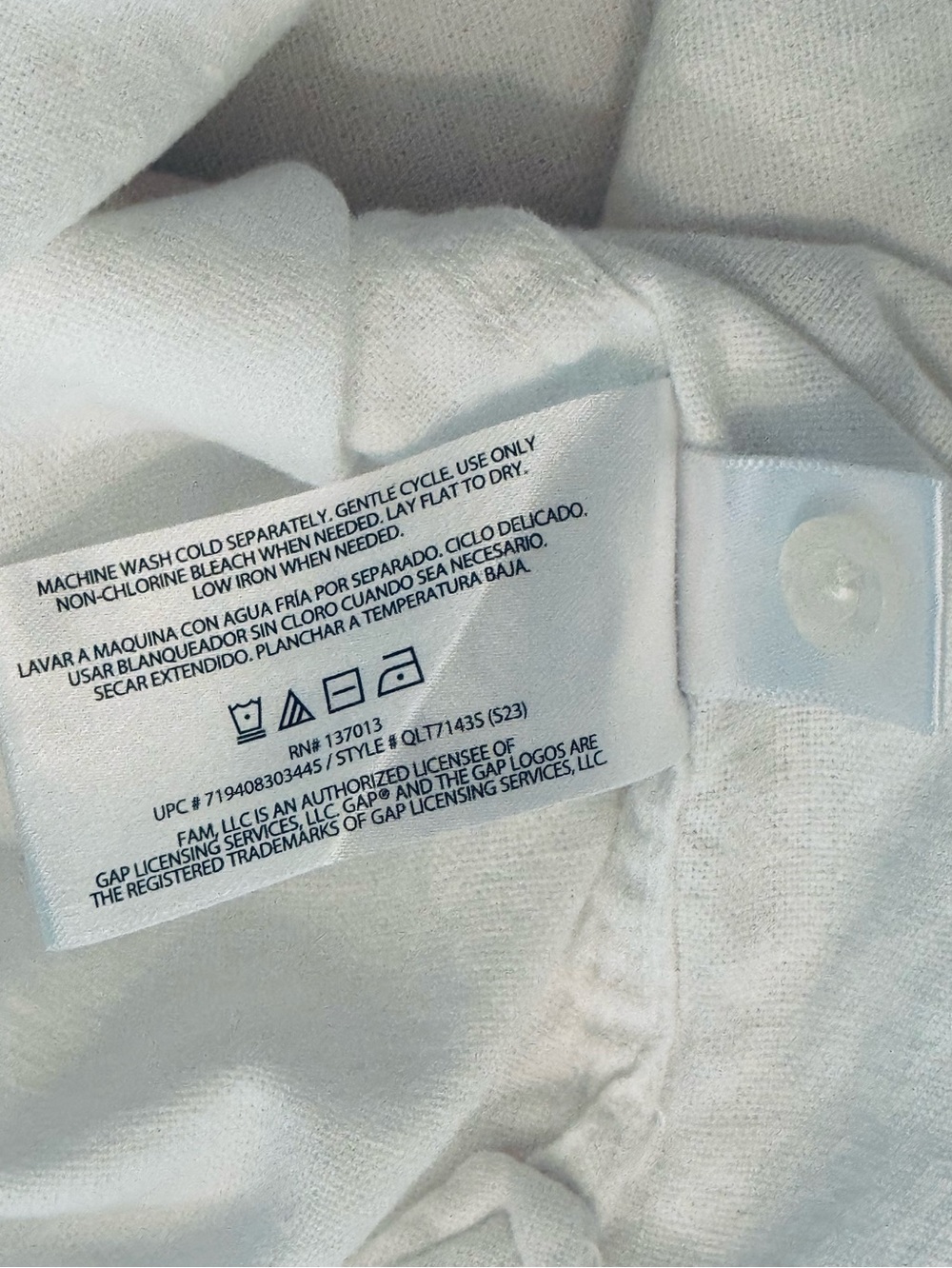 Gap Size XL White Linen-Blend Long Sleeve Boyfriend Button Down Shirt - Picture 6 of 9